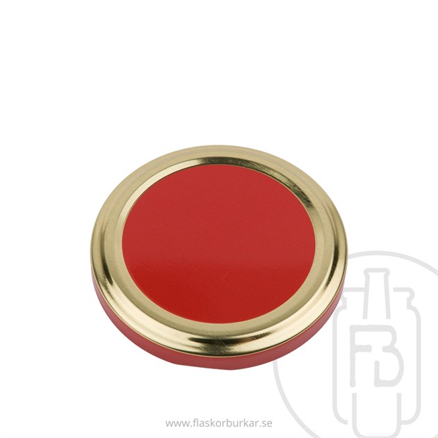Twist off lid, 53mm, Gold and Red